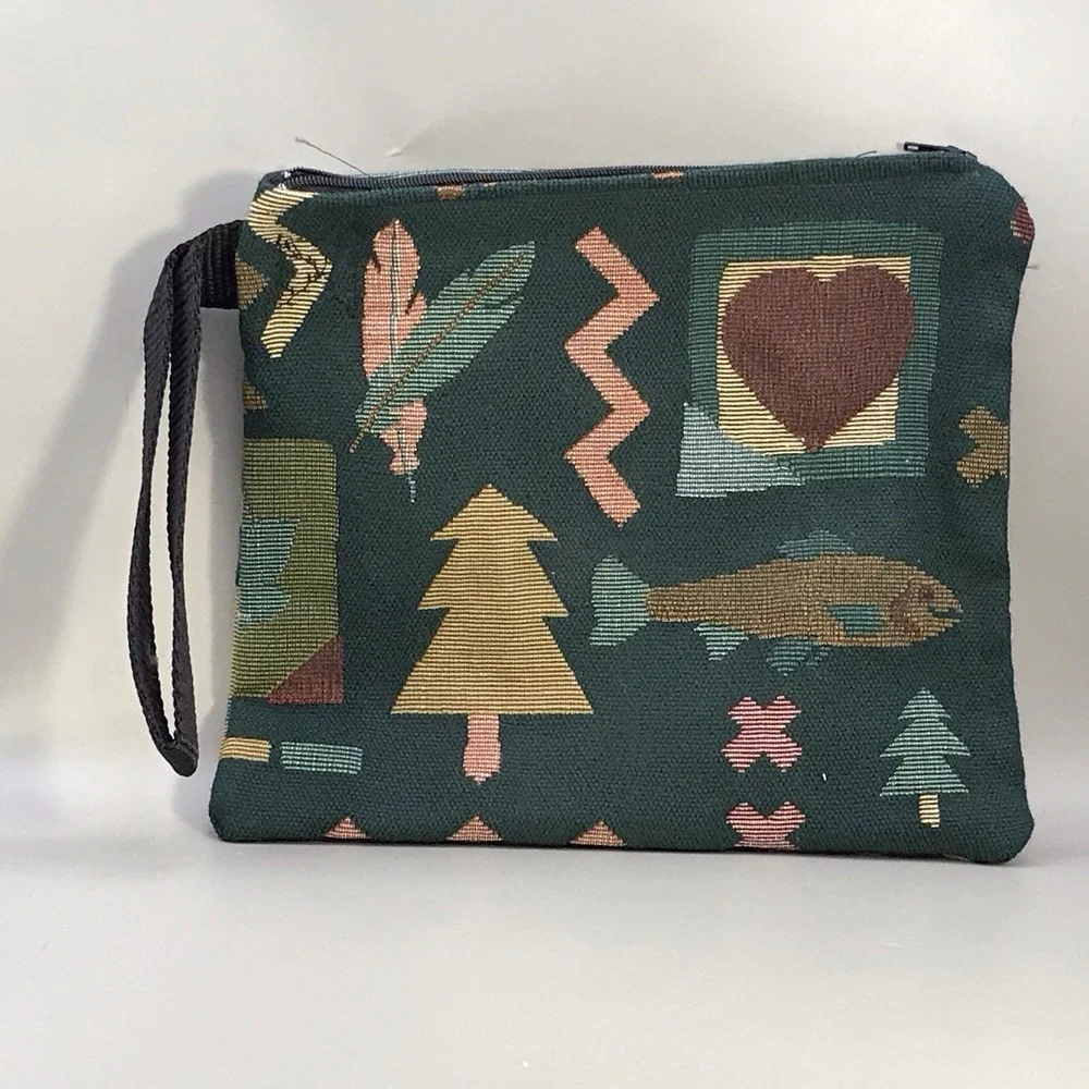 Handmade Folksy Zip Up Wristlet 9 X 7.5 No Lining‎